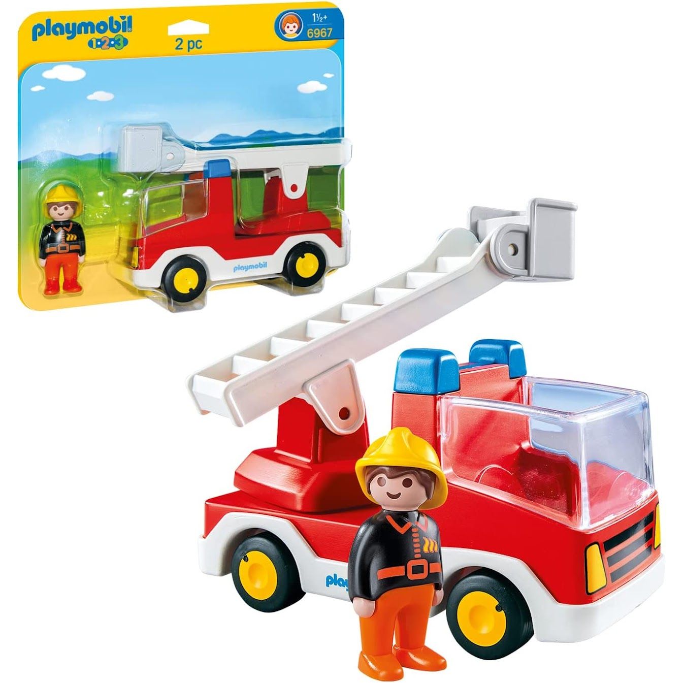 Playmobil 1.2.3 Fire Truck With Ladder