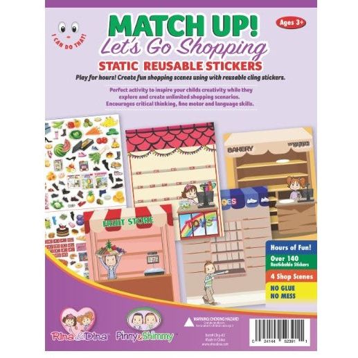Match Up! Lets Go Shopping Reusable Stickers