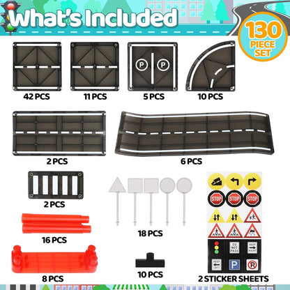 Plamags Road Set - 130 Pieces