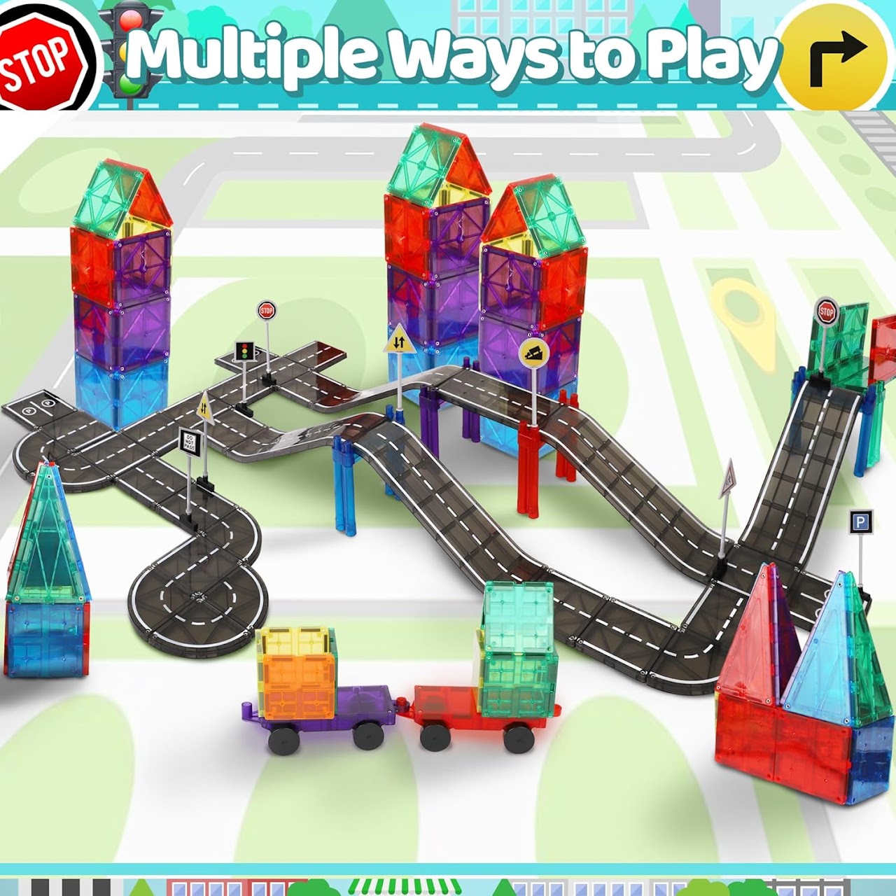 Plamags Road Set - 130 Pieces