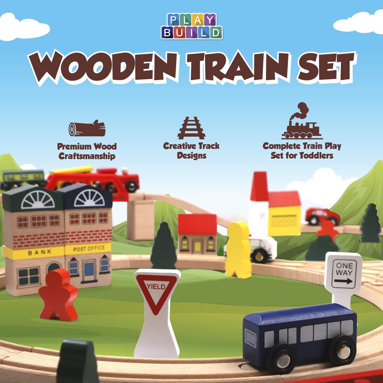 Wooden Train Set - Various Sizes