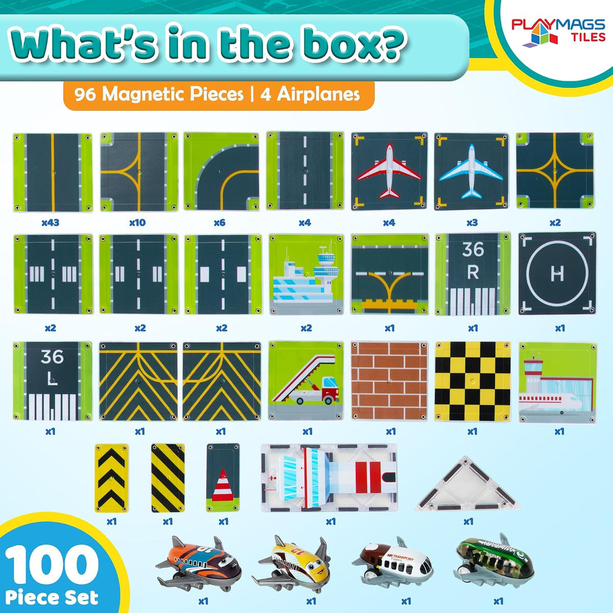 Playmags Airport Set 100 Pieces