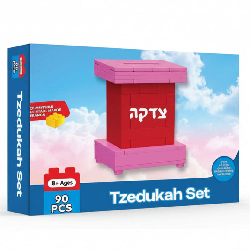 Mitzvah Blocks Kever Tzedaka Pink